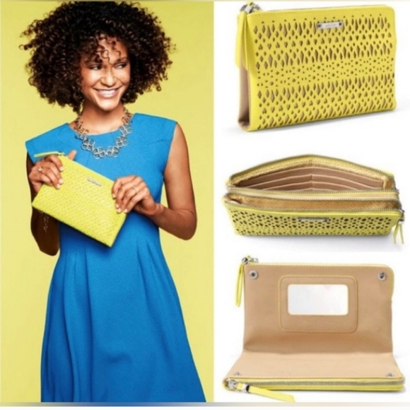 Stella & Dot Double Clutch - Citrine Yellow - Picture 1 of 10
